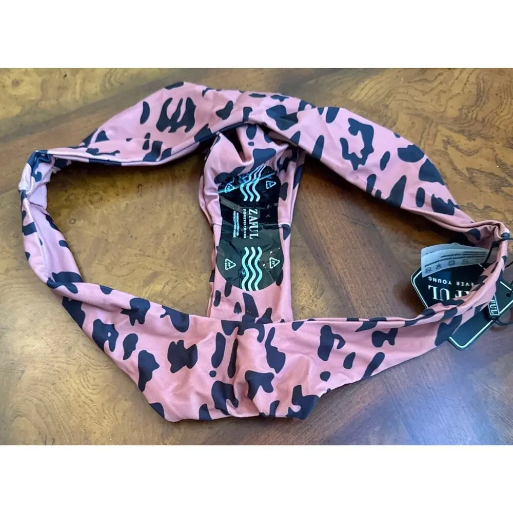 Zaful Black And Brown Animal Print Swimsuit Size US 6 NWT Lakelife Beach Vacay - Picture 2 of 7